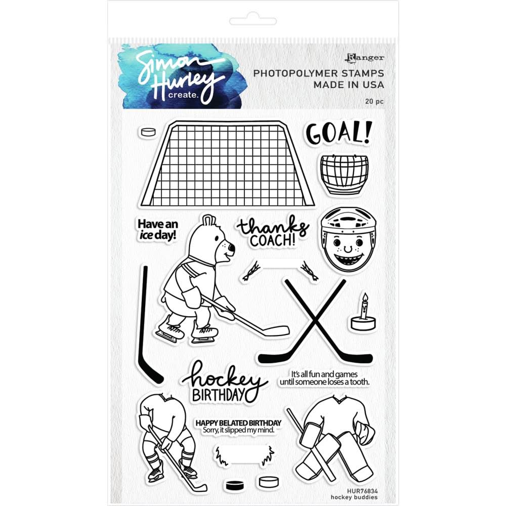 Simon Hurley Create Photopolymer Stamps Set - Hockey Buddies
