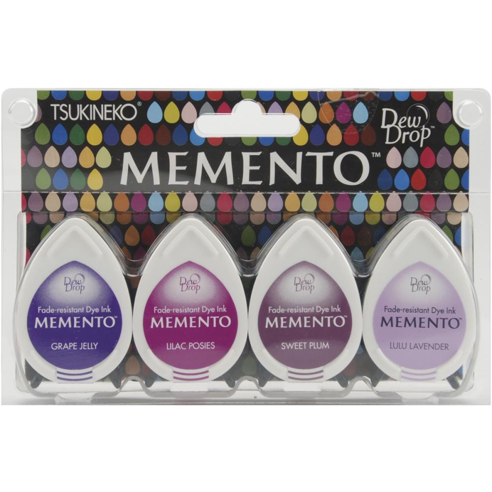 Tsukineko Memento Dew Drop Ink Pads-4 Pack -Juicy Purples
