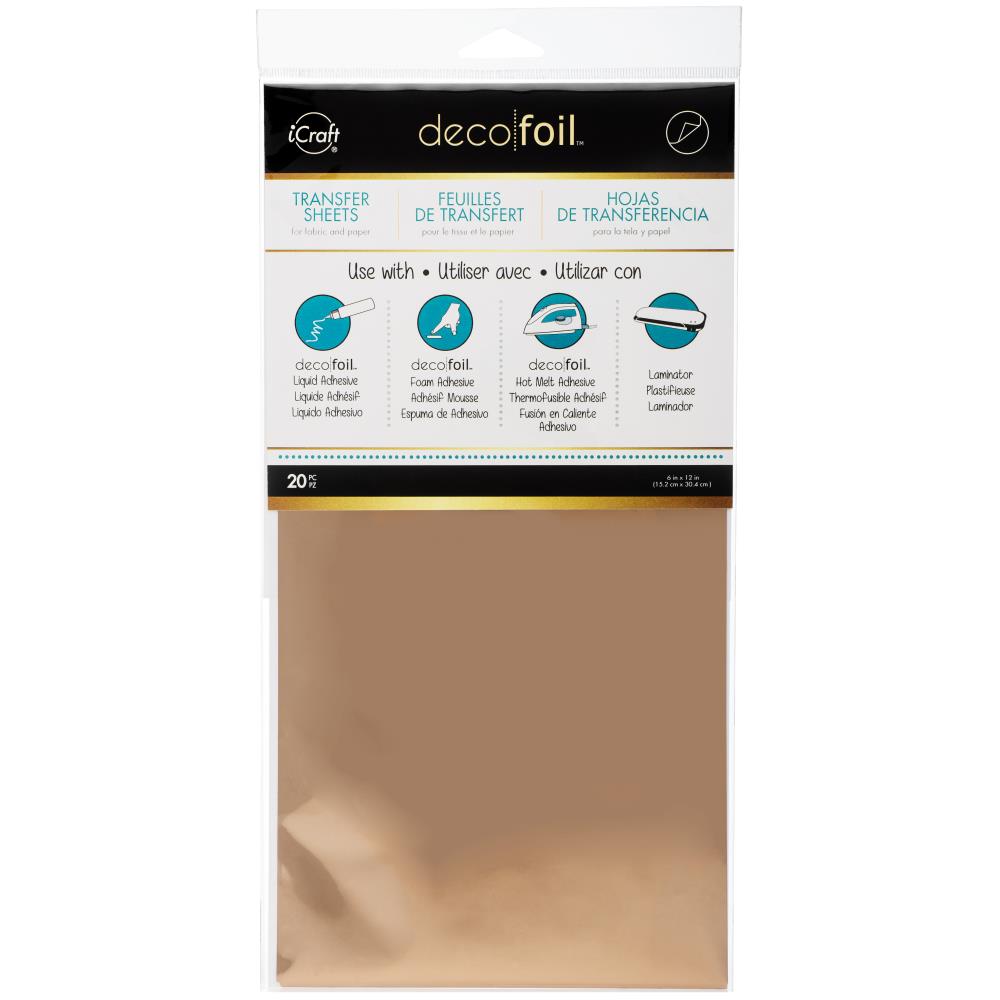 iCraft Deco Foil Transfer Sheets- Rose Gold 20 pcs