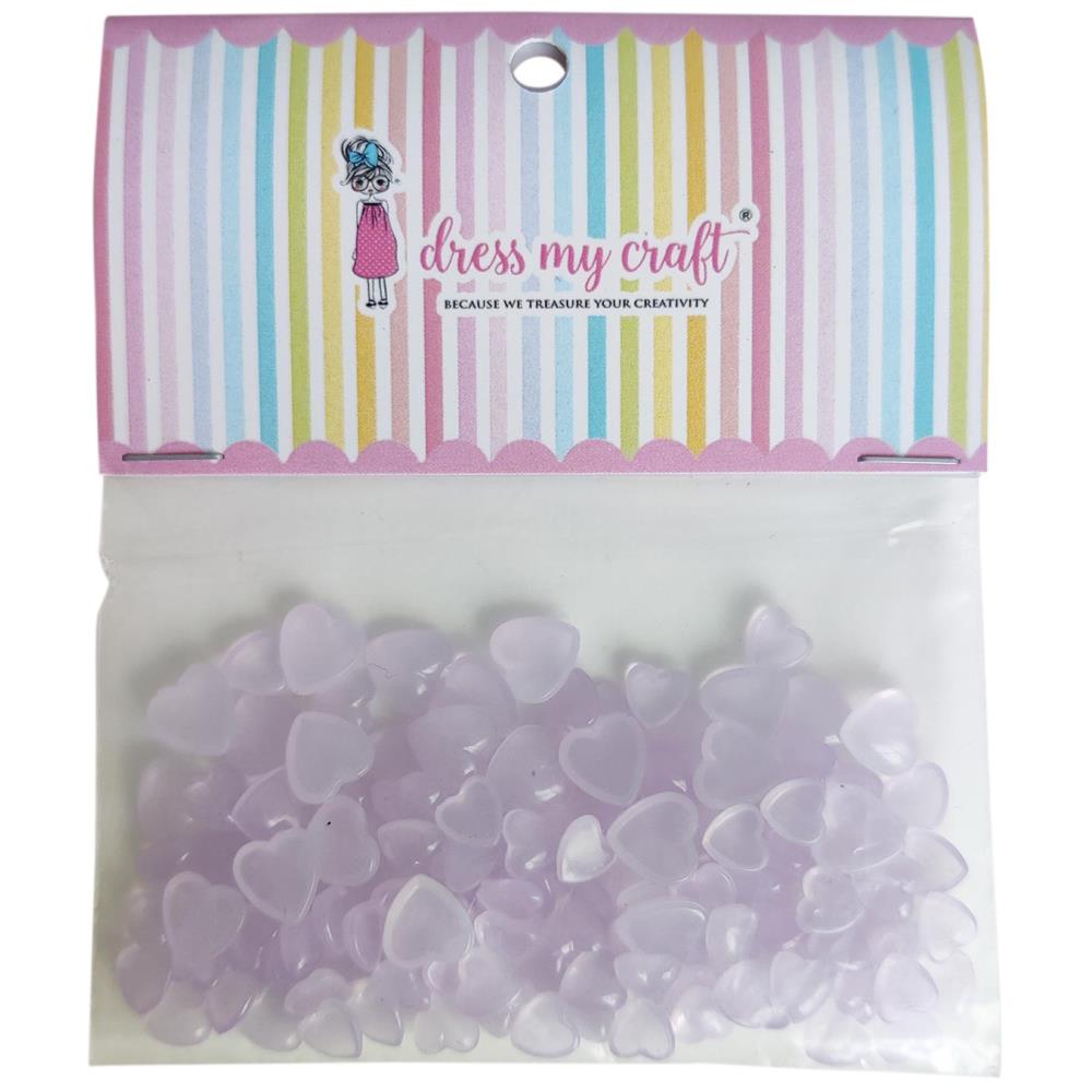 Dress My Crafts Water Droplet Embellishment- Lilac Hearts