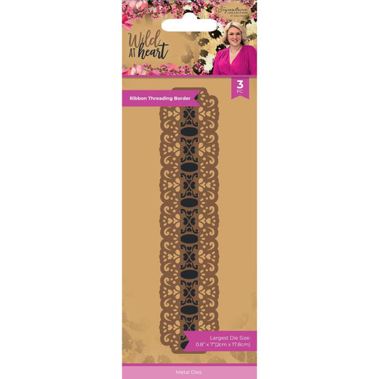Crafter's Companion Wild at Heart Signature Collection- Ribbon Threading Border 3pcs