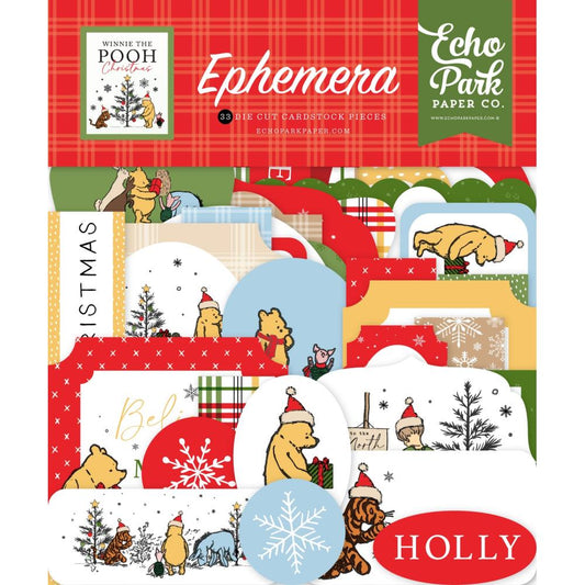 Echo Park 33 pc Ephemera Pack - Winnie the Pooh Christmas