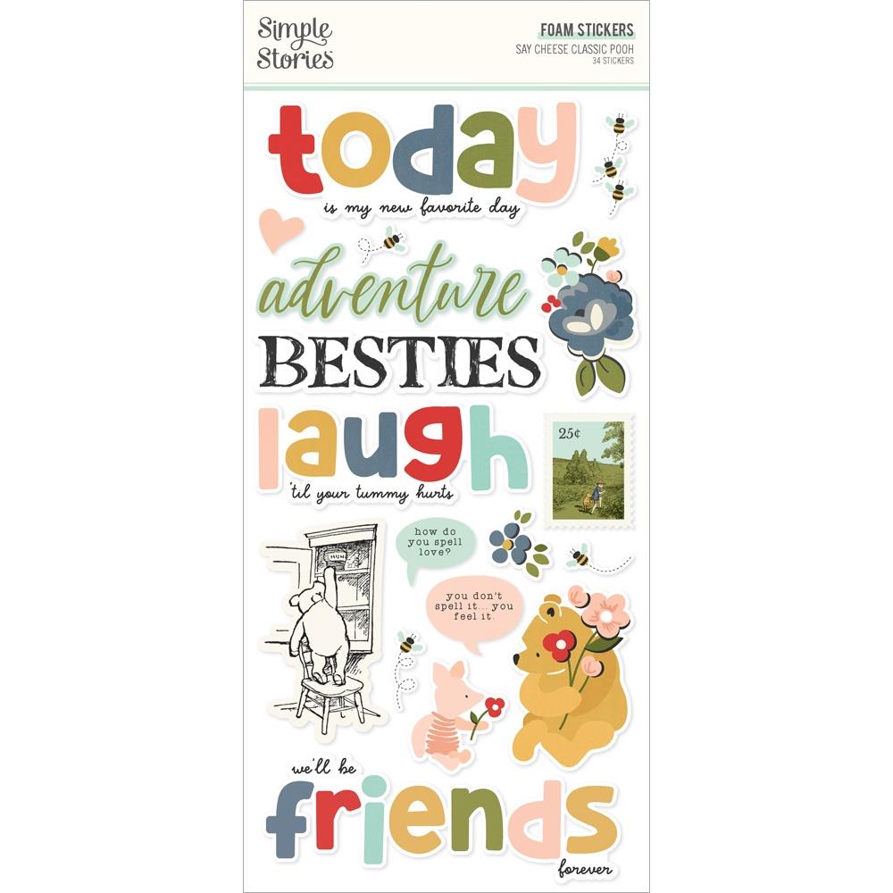 Say Cheese Classic Pooh Foam Stickers- 34 Stickers