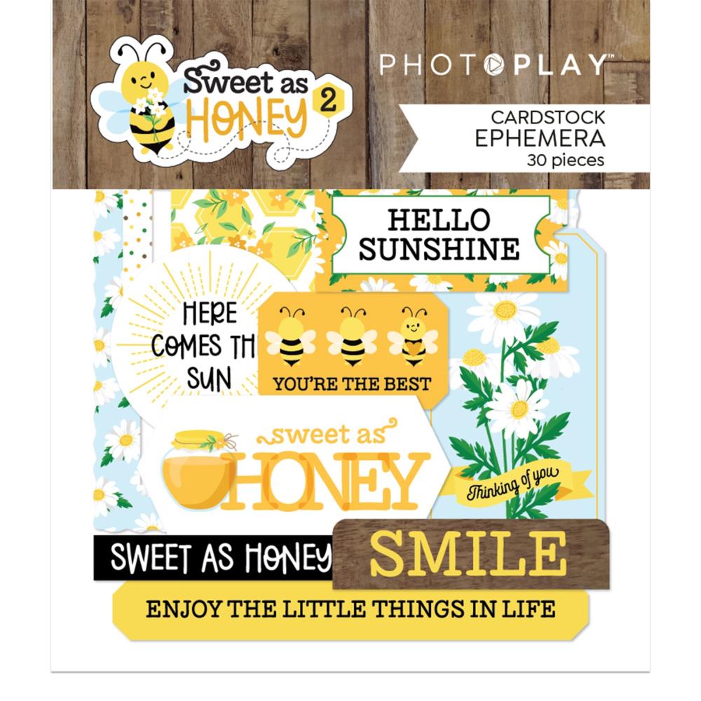 PhotoPlay Ephemera Cardstock Diecuts- As Sweet As Honey- 30 pcs