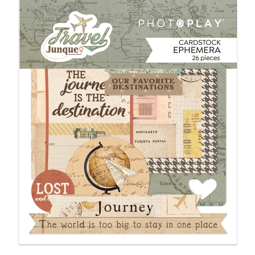 PhotoPlay Ephemera Cardstock Die Cuts- Travel Junque