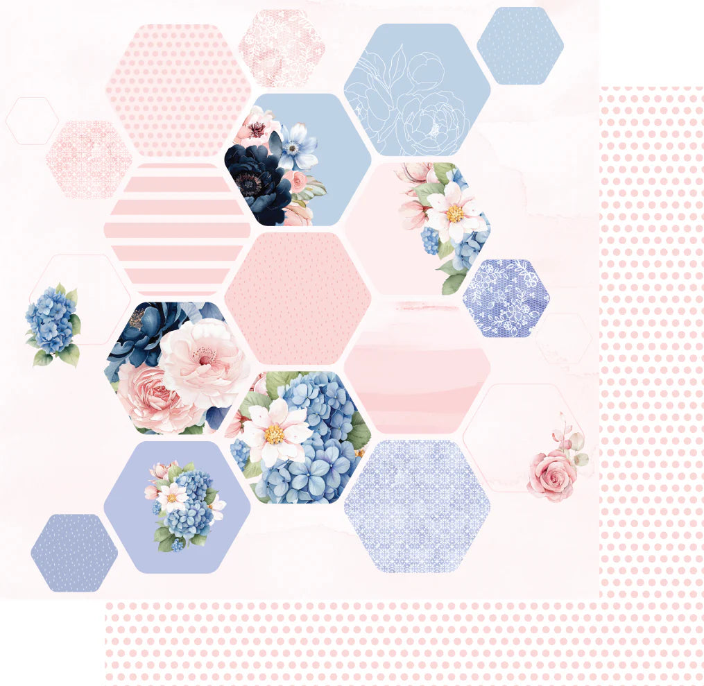 Uniquely Creative 12x12 Double Sided Paper- Indigo Bloom- Lyla