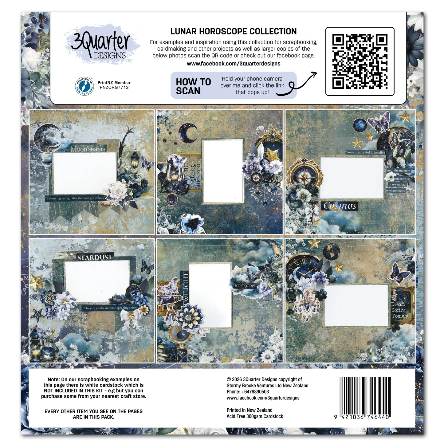 3Quarter Designs Designer Paper & Diecuts Set - Lunar Horoscopes