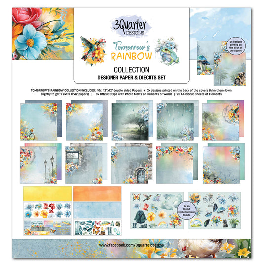 3Quarter Designs Paper & Chipboard Collection- Tomorrow's Rainbow