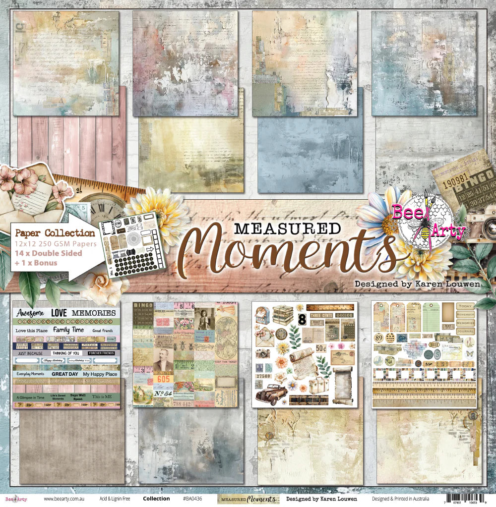 Bee Arty 12x12 Double Sided Paper Pack - Measured Moments