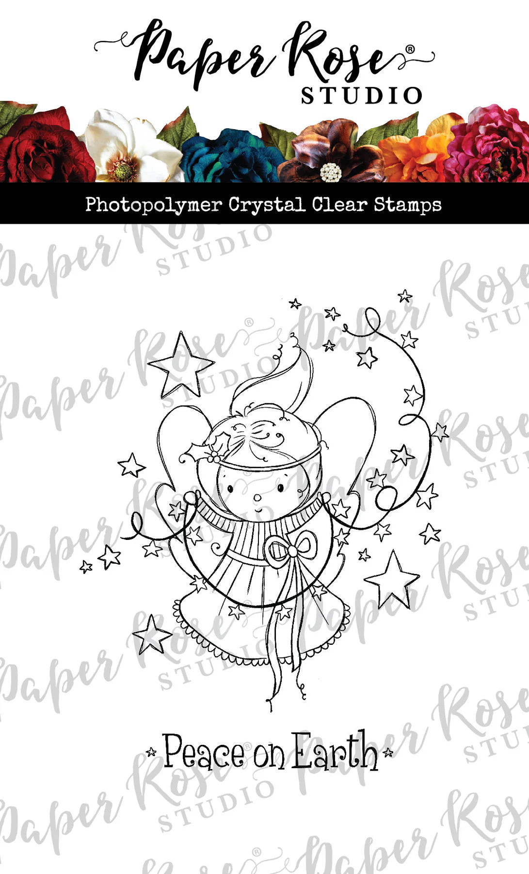 Paper Rose Photopolymer Clear Stamp - Peace Angel