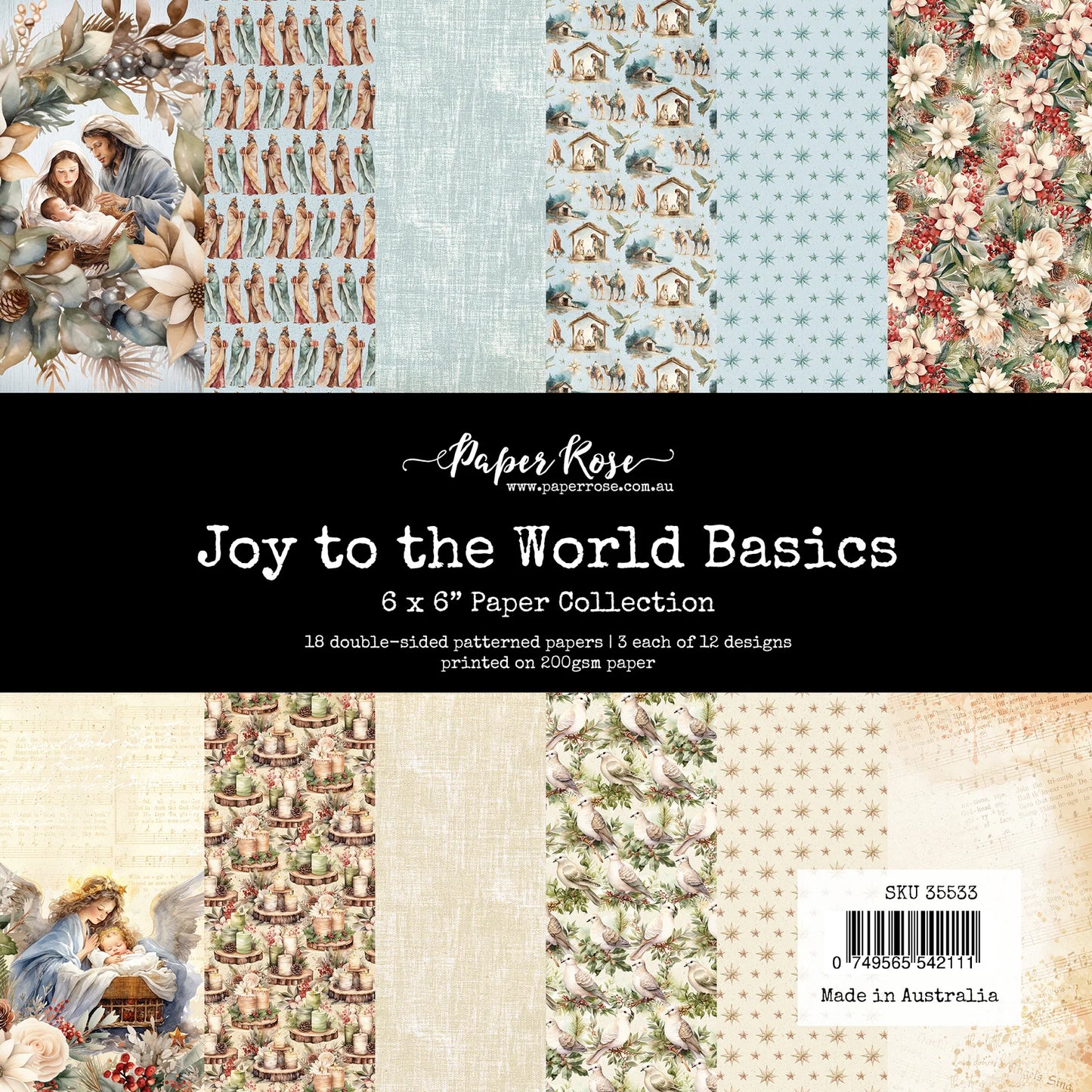 Paper Rose Studio 6x6 Paper Pack - Joy to the World Basics