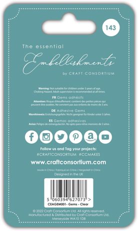 Craft Consortium The Essential Embellishments- Gems- Clear