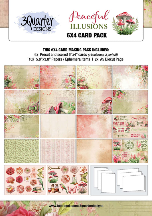 3Quarter Designs 6x4 Card Making Pack - Peaceful Illusions