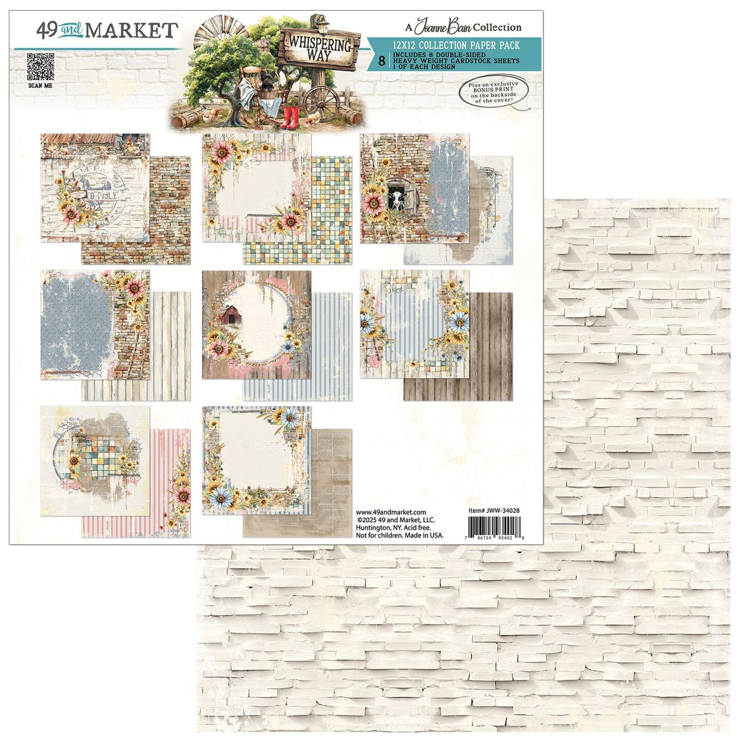 49 & Market 12x12 Double Sided Paper Pack- Whispering Way
