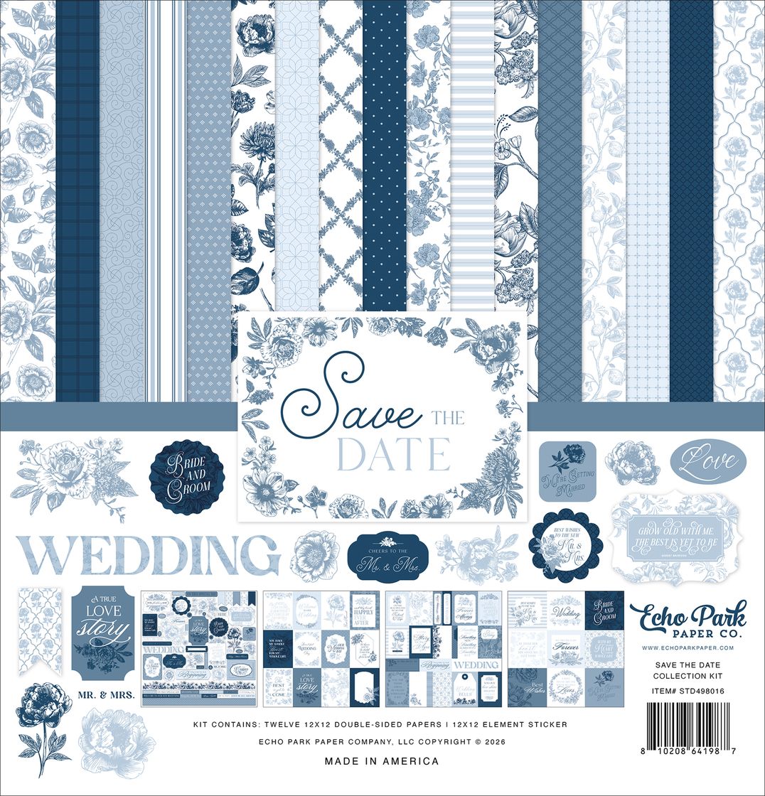 Echo Park 12x12 Double Sided Paper Pack - Save The Date