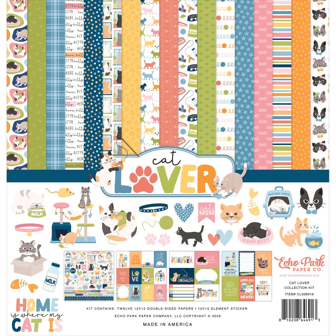 Echo Park 12x12 Double Sided Paper Pack- Cat Lover