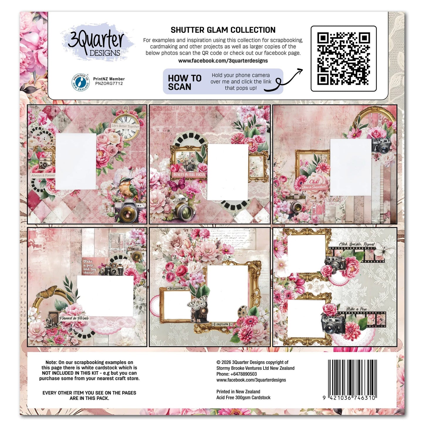 3Quarter Designs Designer Paper & Diecuts Set- Shutter Glam