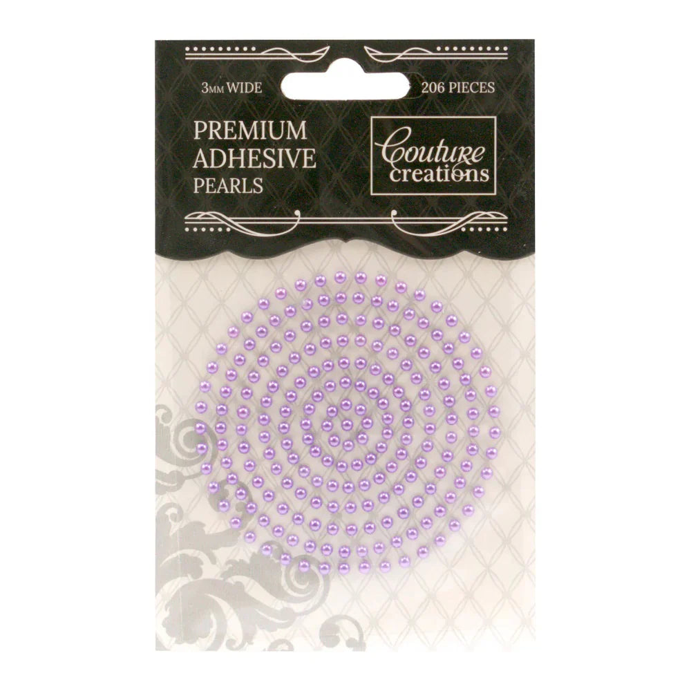 Couture Creations 3mm Premium Adhesive Pearls- Petunia Purple