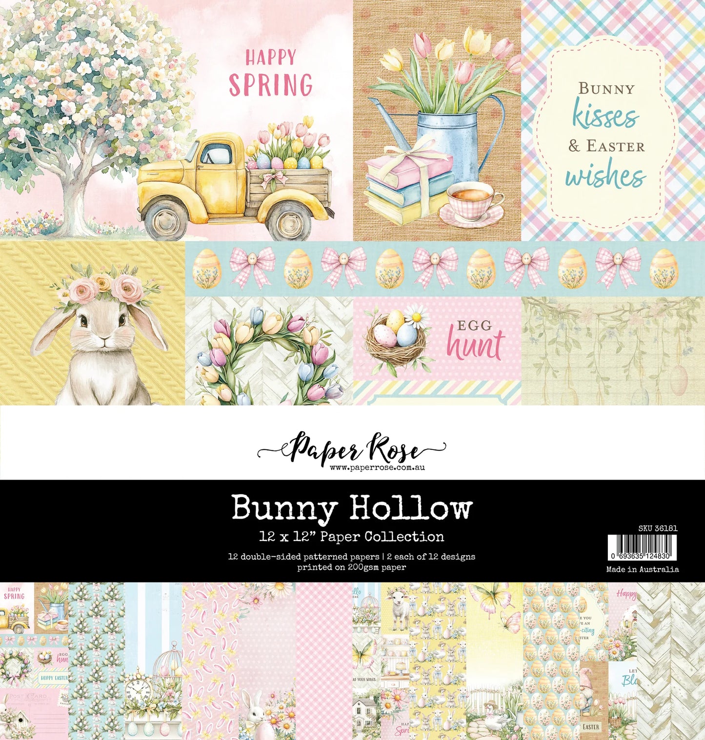 Paper Rose Studio 12x12 Double Sided Paper Pack - Bunny Hollow
