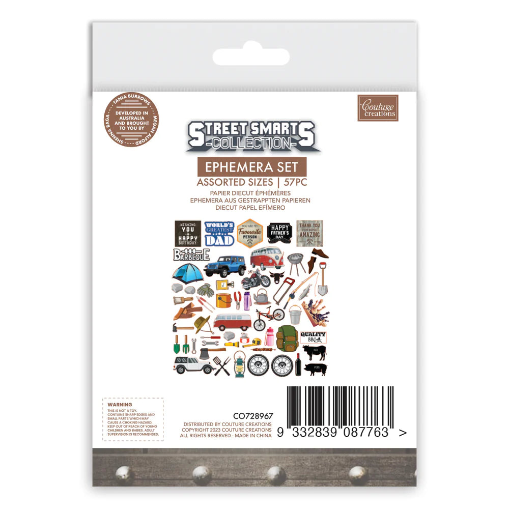 Couture Creations Ephemera Pack - Street Smarts Collection