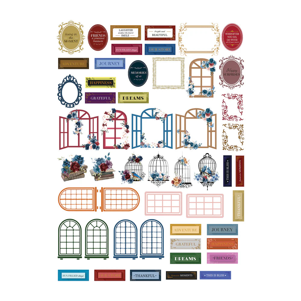 Couture Creations Ephemera Pack - Blues By You - 54pc