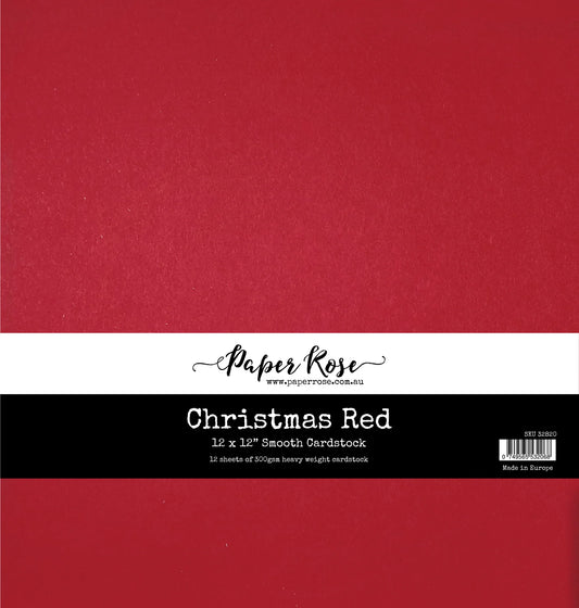 Paper Rose Studio 12x12 Smooth Cardstock - Christmas Red
