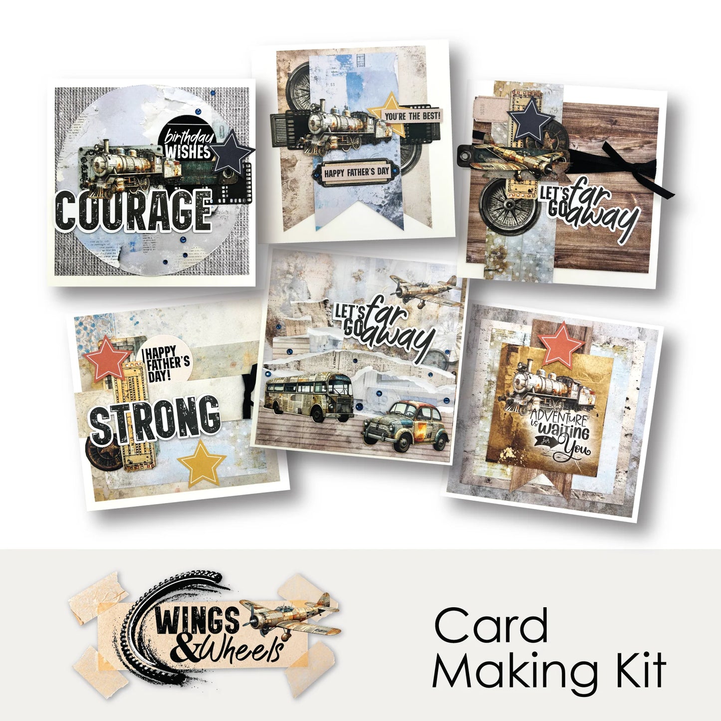 Uniquely Creative Card Making Kit - Wings & Wheels