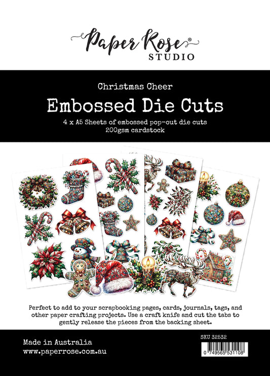 Paper Rose Studio Embossed Die Cuts- Christmas Cheer