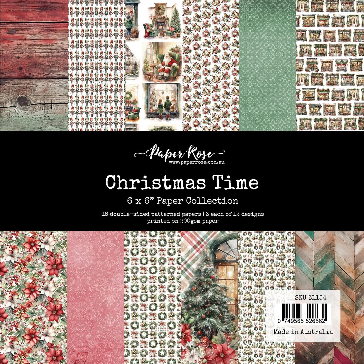 Paper Rose Studio 6x6 Paper Pack - Christmas Time