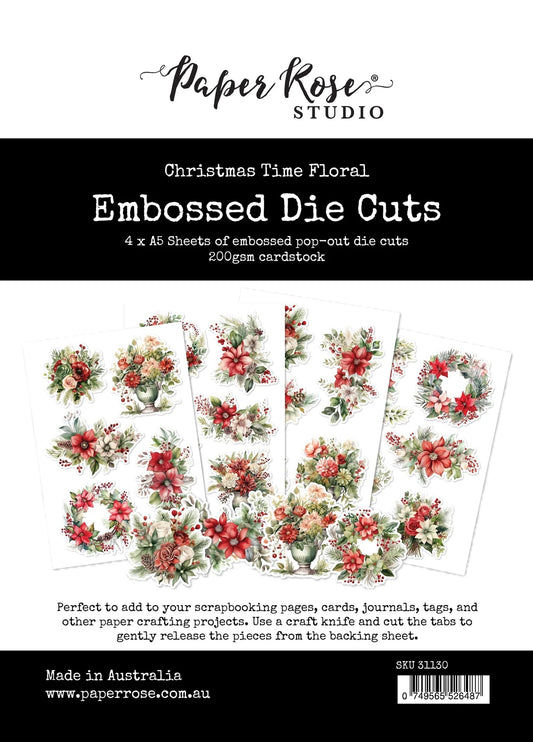 Paper Rose Studio Embossed Die Cuts- Christmas Time Floral