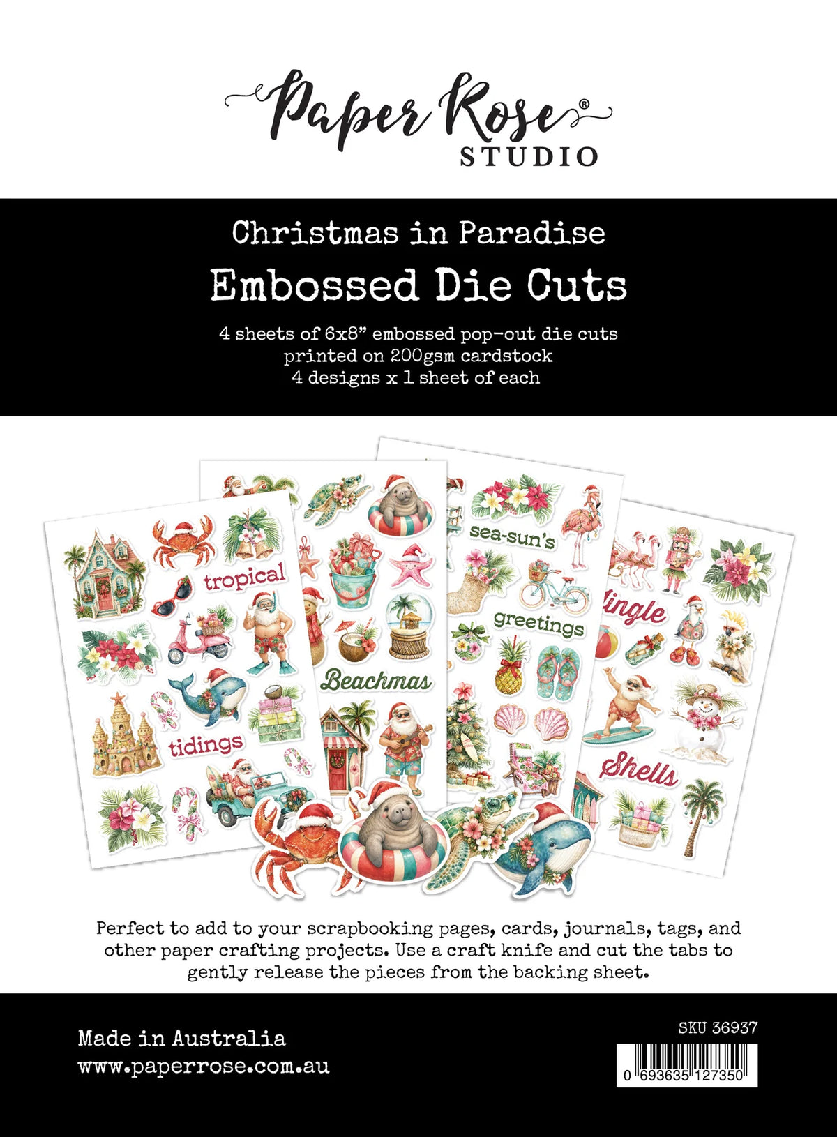 Paper Rose Studio Embossed Die Cuts- Christmas in Paradise