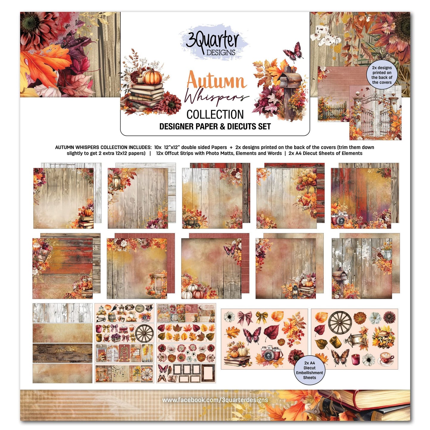 3Quarter Designs Designer Paper & Diecuts Set - Autumn Whispers