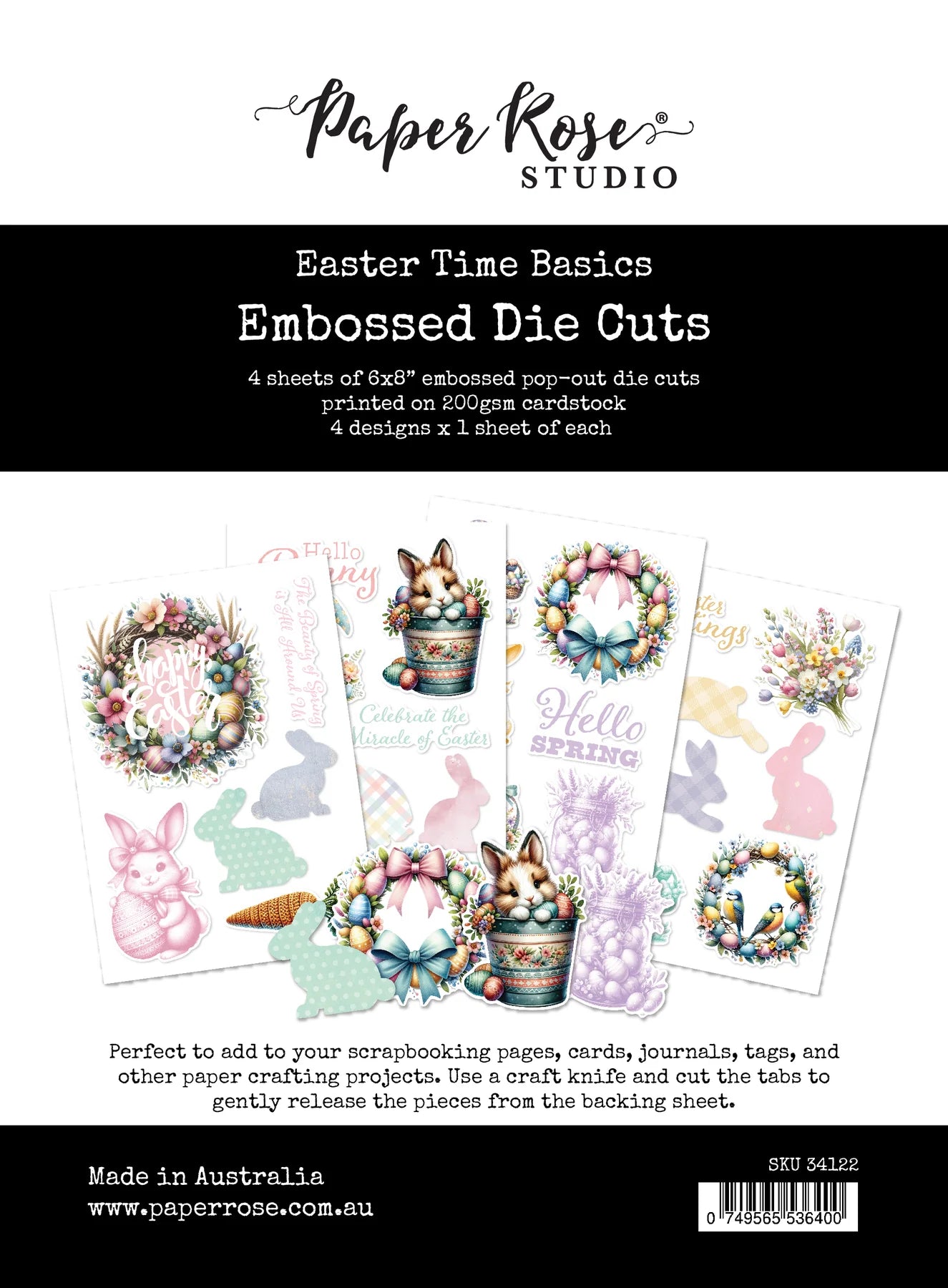 Paper Rose Studio Embossed Die Cuts- Easter Time Basics