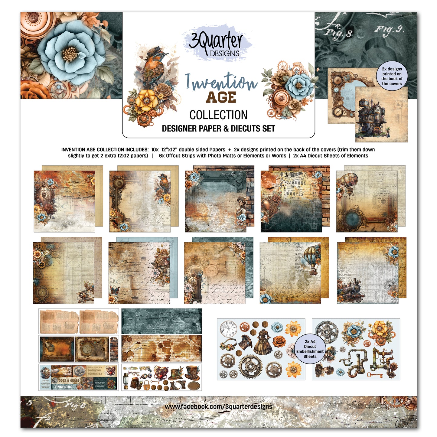 3Quarter Designs Paper & Chipboard Collections- Invention Age