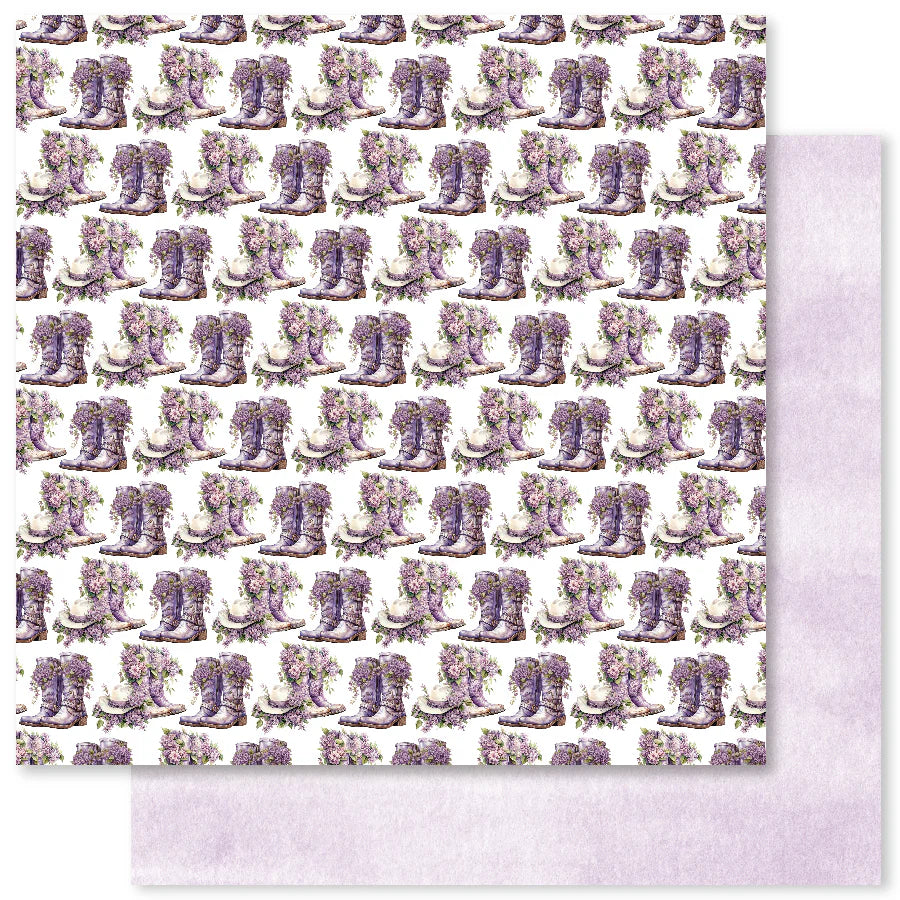 Paper Rose Studio 12x12 Double Sided Paper - Lavender & Roses - C