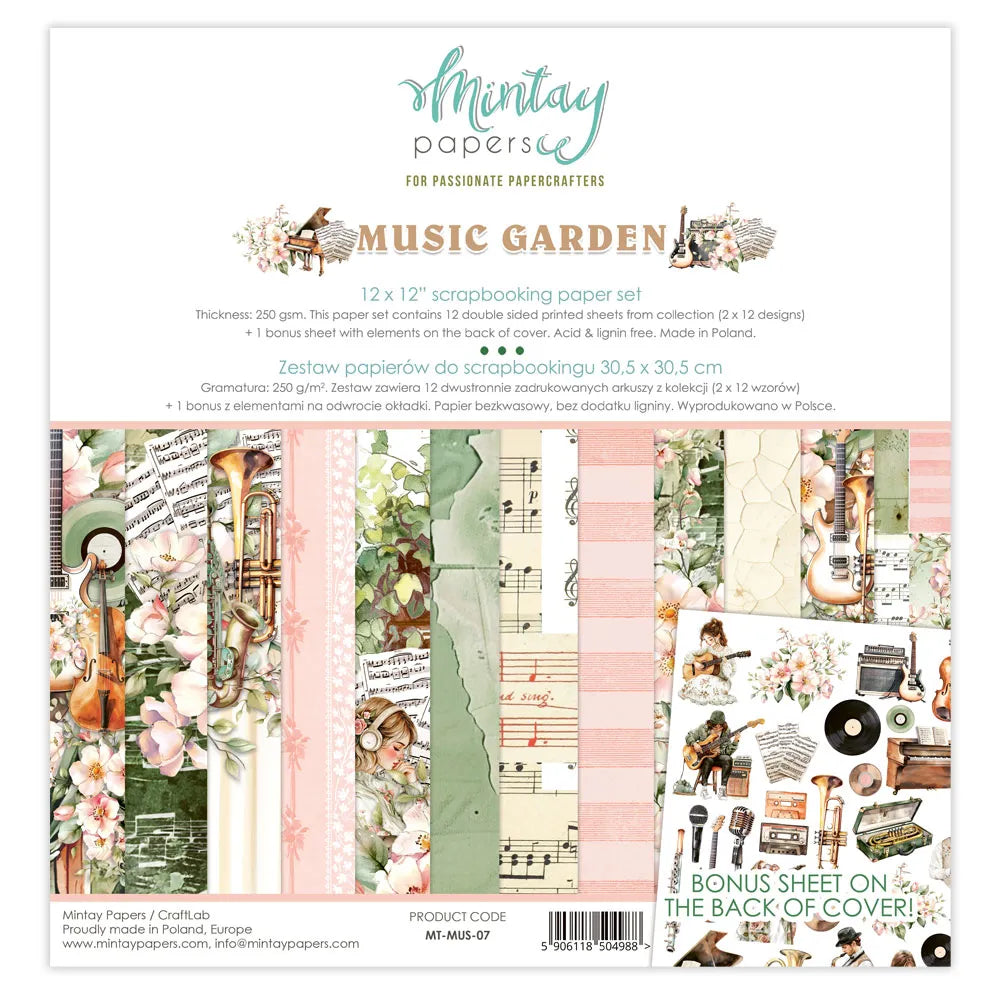 Mintay 12x12 Double Sided Paper Pack - Music Garden
