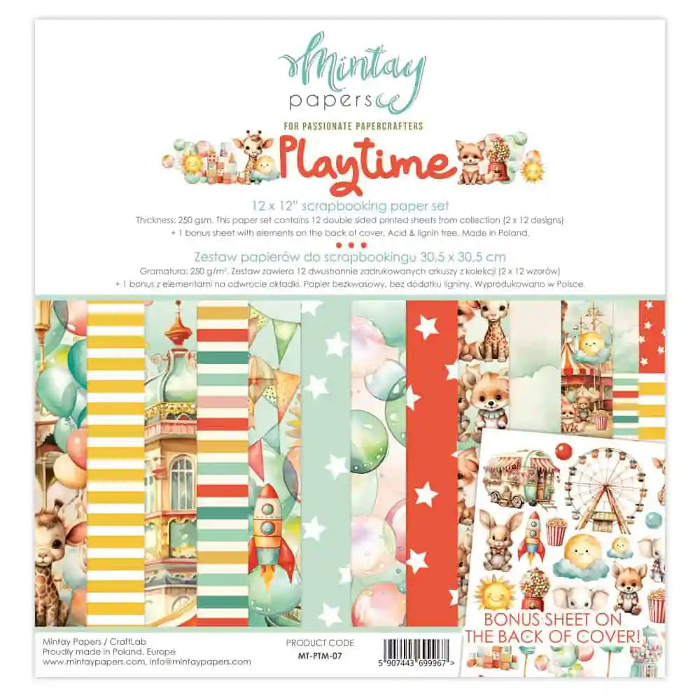 Mintay 12x12 Double Sided Paper Pack - Playtime