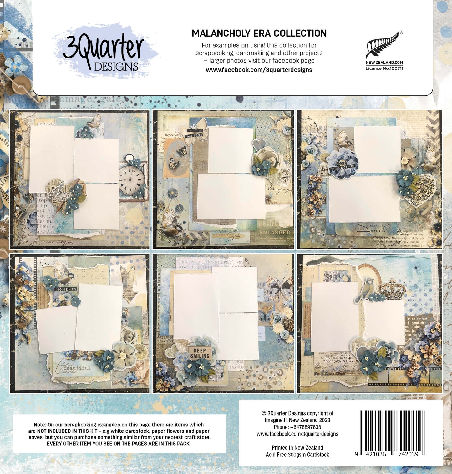 3Quarter Designs Paper & Chipboard Collection - Melancholy Era