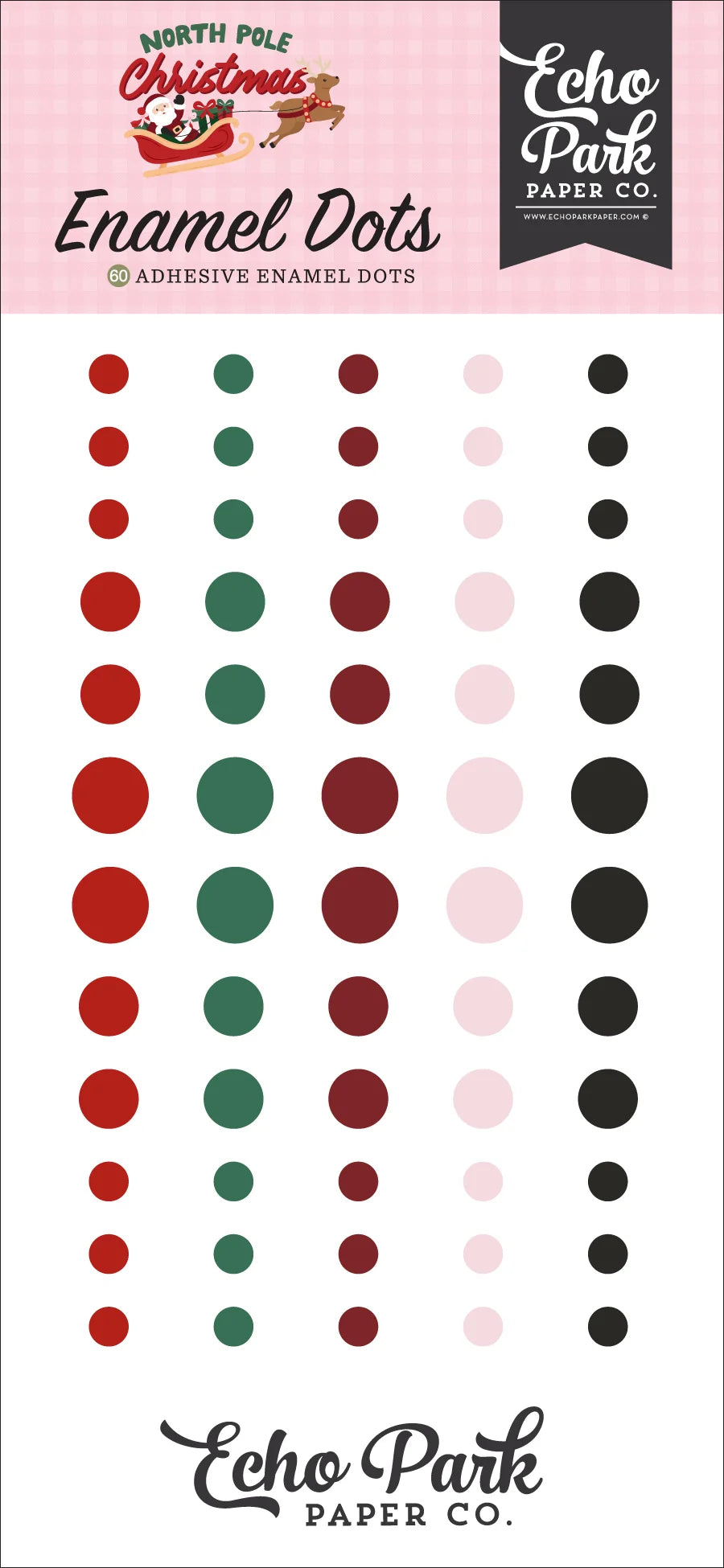 Echo Park Embellishments- North Pole Christmas Enamel Dots