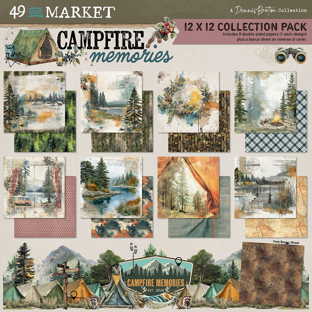 49 and Market 12x12 Double Sided Paper Pack - Campfire Memories