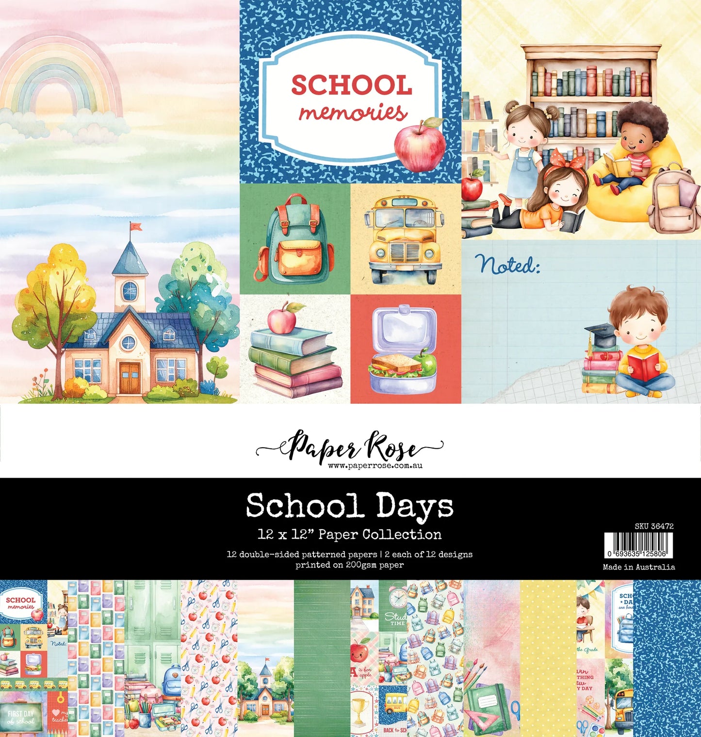 Paper Rose Studio 12x12 Double Sided Paper Pack - School Days