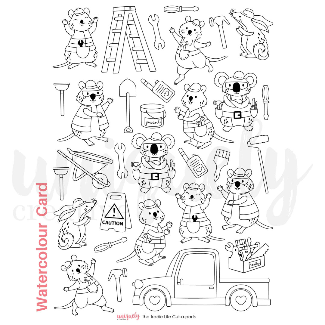 Uniquely Creative - The Tradie Life Cut-a-Parts Sheet