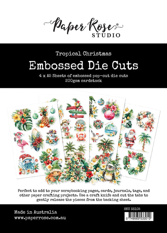 Paper Rose Studio Embossed Die Cuts- Tropical Christmas