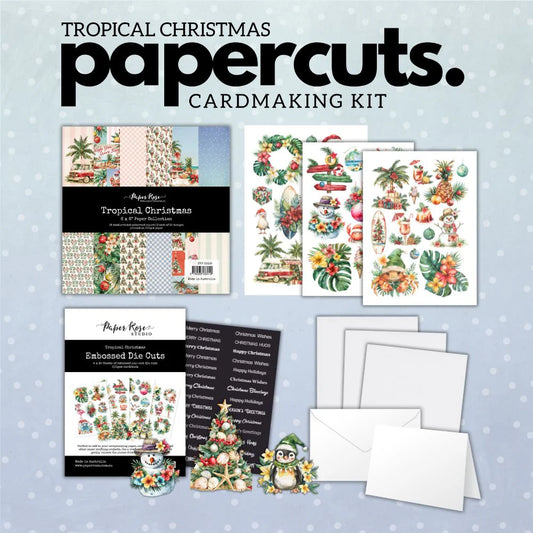 Paper Rose Papercuts Card Making Kit- Tropical Christmas
