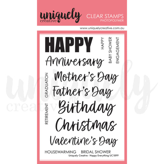 Uniquely Creative Clear Photopolymer Stamps- Happy Everything