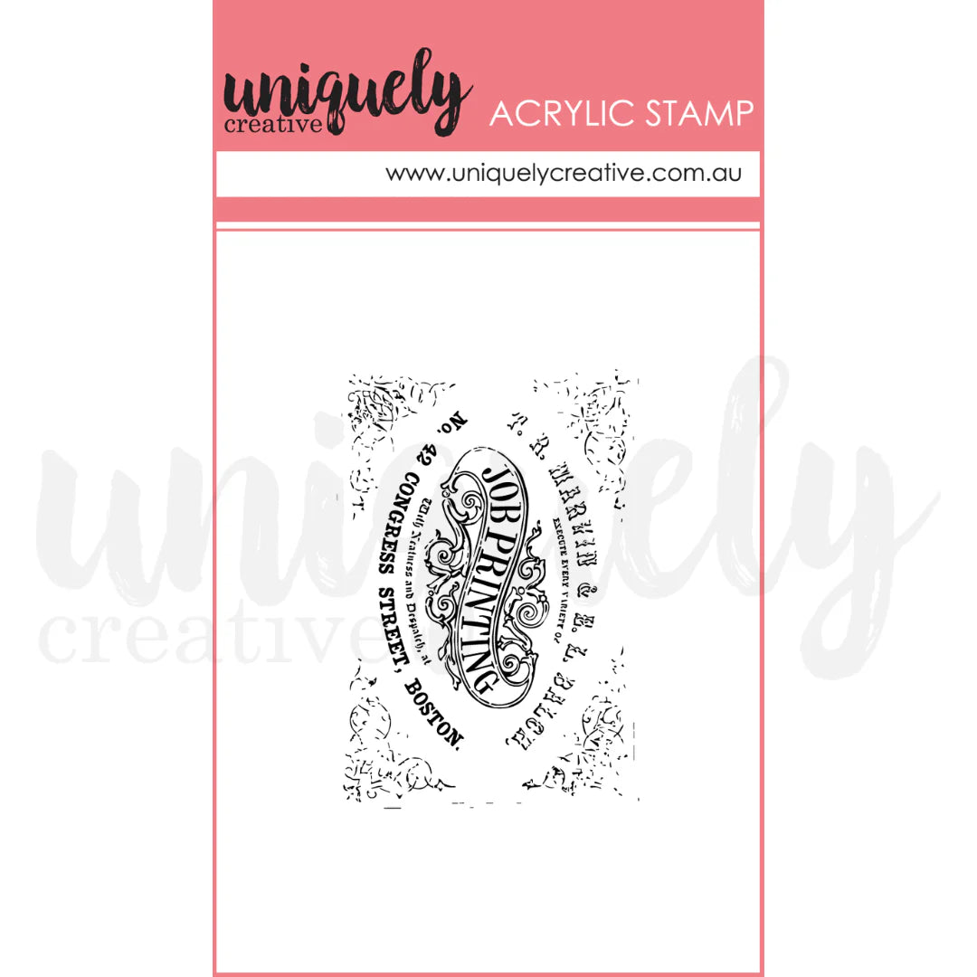 Uniquely Creative Acrylic Stamp- Vintage Printer