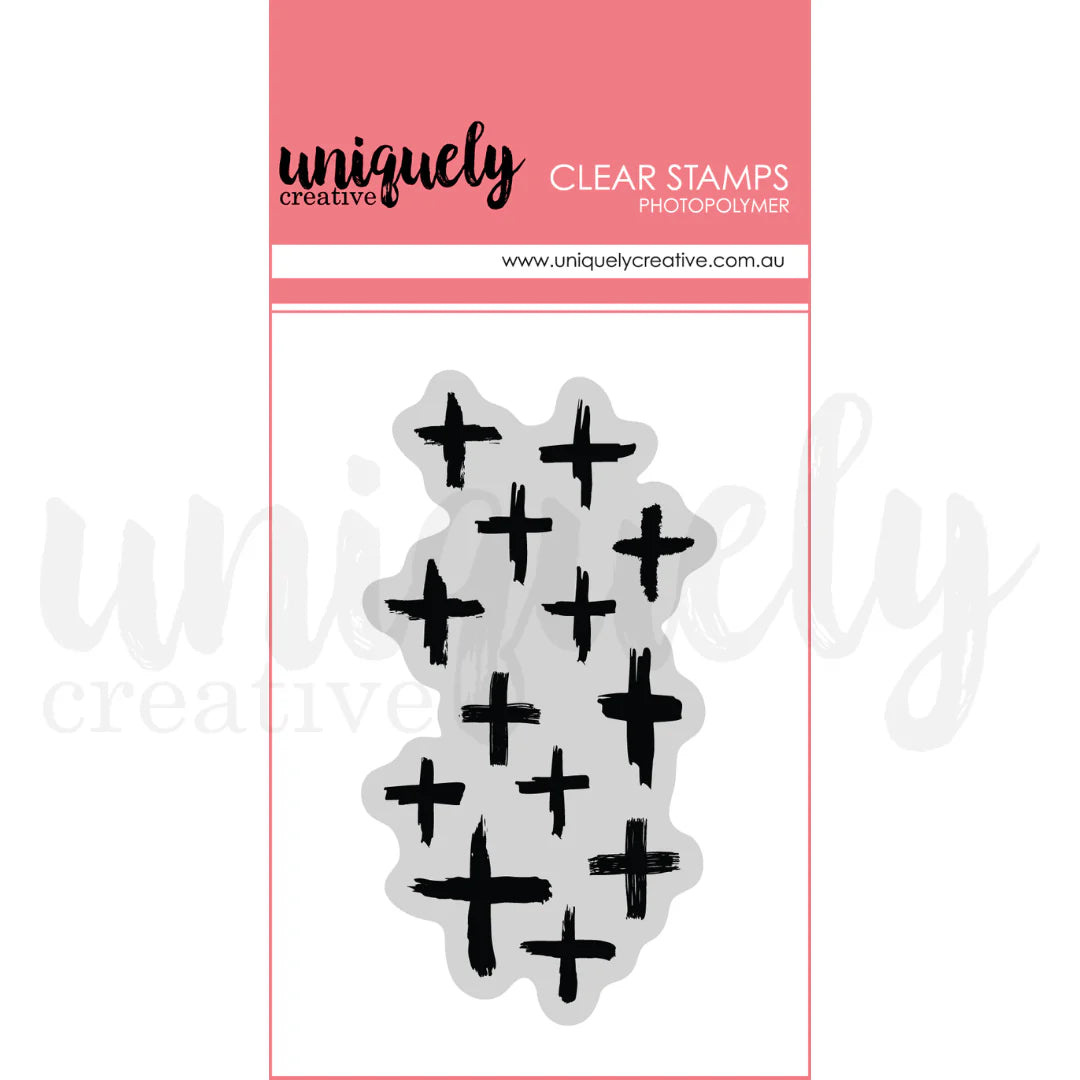 Uniquely Creative Clear Photopolymer Stamp- Random Crosses