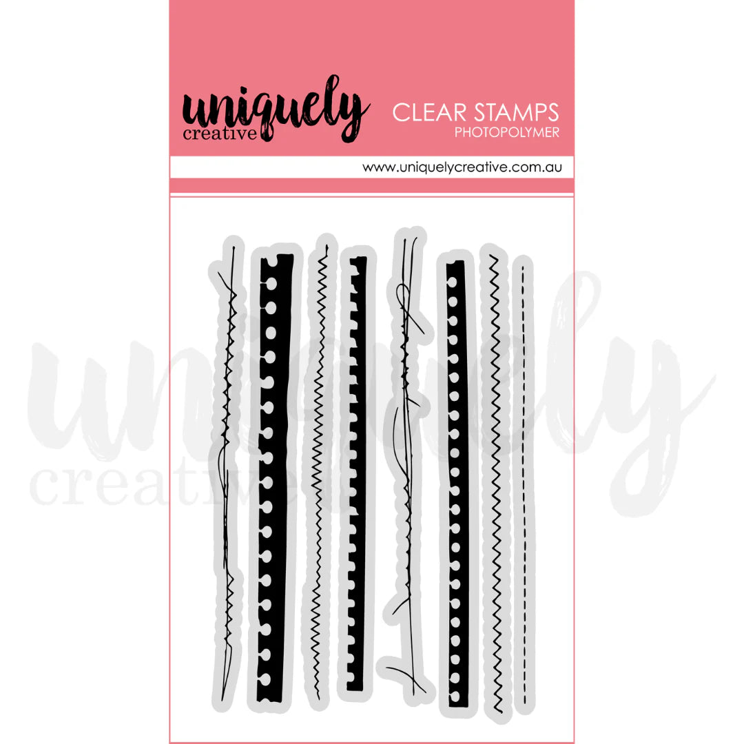 Uniquely Creative Clear Photopolymer Stamp- Ripped & Stitched