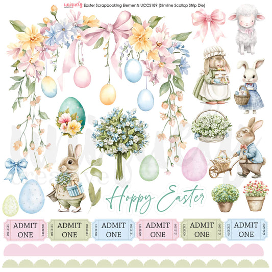 Uniquely Creative 12x12 Cut-a-Part Sheet -Scrapbooking Elements - Easter