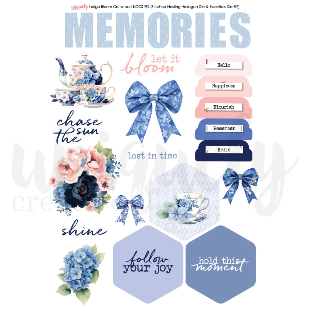 Uniquely Creative Cut-a-Part Sheet - Indigo Bloom
